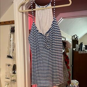 Old Navy Blue and White Striped Top